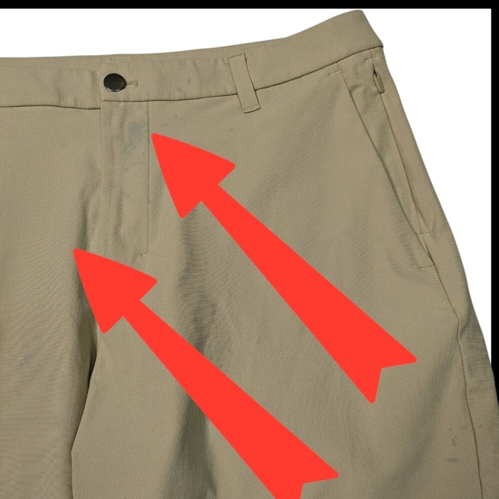 Lululemon Commission Shorts 34 Tan Classic Fit Golf Zipper Pocket Athletic Casua - Picture 3 of 7